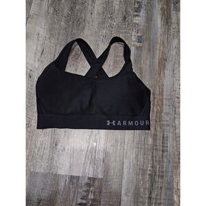 Under Armour Black Crossback Sports Bra Medium Support Workout Gym Activewear